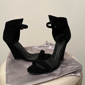 Giuseppe Zanotti Black Wedge Sandals